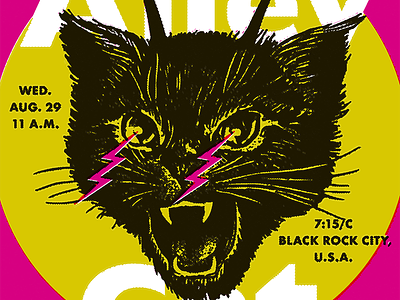 Spoke Card alley cat bike race bike black cat black rock city burning man cat illustration spoke card