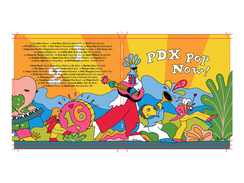 PDX Pop Now! Process album art album cover band beaver chicken elephant fish goat illustation lettering music pdx pdx pop now! portland
