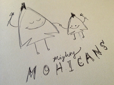 Mighty Mohicans arrowhead father illustration indian indian guides mohawk mohican native american son t shirt tomahawk