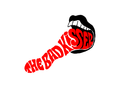 Bad Kisser big scary poster show black white and red all over design handlettering horror illustration lettering poster scary typography