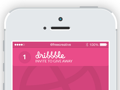 dribbble Invite @1x freecreative icon invite push notification ui ux