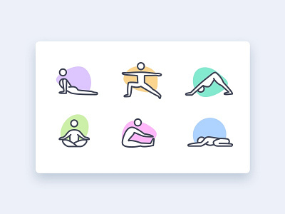 Yoga Icons icons illustration ompracitce yoga