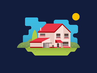 Home Sweet Home 2d building design flat design graphic design home icon illustration illustrator scotland sun tree vector