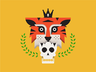 Tiger King: Murder, Mayhem and Madness animal crown design flat design icon illustration joeexotic king laurel nature netflix procreate skull texture tiger tiger logo tigerking vector zoo