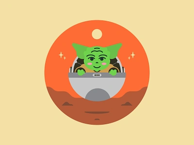 Happy Star Wars Day! baby yoda badge celebration design disney flat design graphic graphic design illustraion illustration maythe4th movie star star wars sticker vector yoda