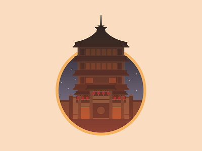 Overwatch Map Icons - Lijiang Tower badge design game graphic design icon illustration japan overwatch vector