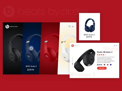 Beats app design flat ui web