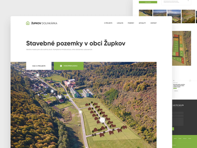 Župkov Dolinkárka - UX/UI building land clean land landing simple ui uidesign ux web webdesign website