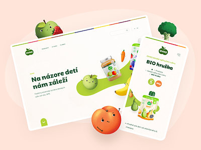 Ovko - baby food & meals - UX/UI baby food baby meal colorful ovko playful ui ux web webdesign