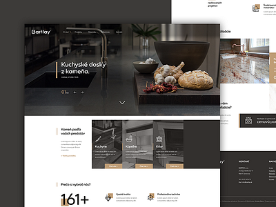 Bartfay stonemasonry - webdesign brown gold kitchen landing page stonemasonry ui ux web