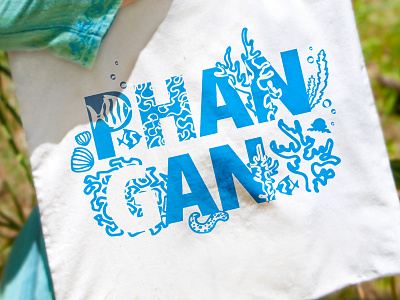 Koh Phangan bag bag cyan island koh phangan logo print tropical