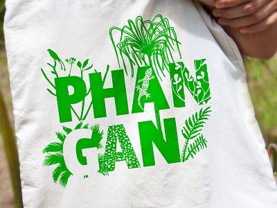 Koh Phangan bag bag green logo phangan print thailand tropical