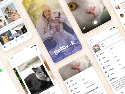 Petbook - Pet Adoption & Donation App animals app app design cats colors design dogs mobile pet adoption pet app pet care ui ux