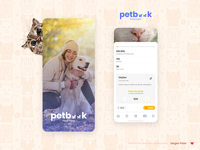Petbook - Pet Adoption & Donation App animals app app design cats colors design dogs mobile pet adoption pet app pet care ui ux