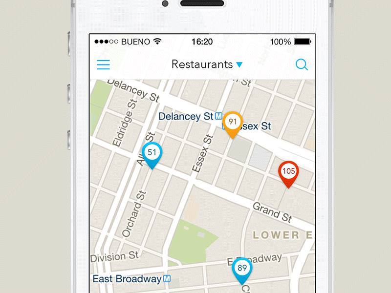 Ui animation (GIF) ae animation discover interace ios ios7 iphone map overview pin tits ui