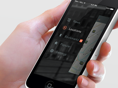 Menu app drawer ios ios7 iphone map menu tits ui