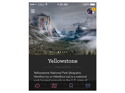 National Parks app guide interface ios iphone nature tits ui
