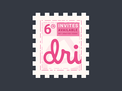 Invites! dribbble gift illustration invites post stamp