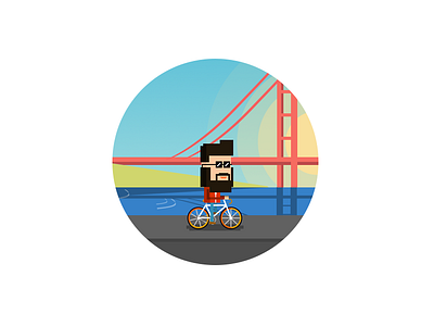 Hipster android app beard bicycle bike game hipster illustration ios san francisco sf