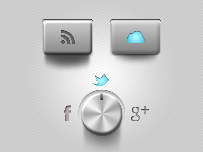 Experimenting with a new UI app buttons cloud facebook google google plus interface iphone rss share social switch twitter ui
