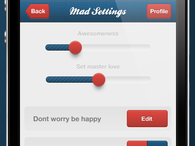 quick mockup from the kit app interface ios iphone settings test ui