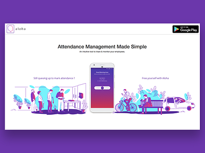 Illustration and Design for Aloha App Landing page