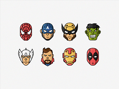 Marvel Icons design draw icons illustration superhero ui