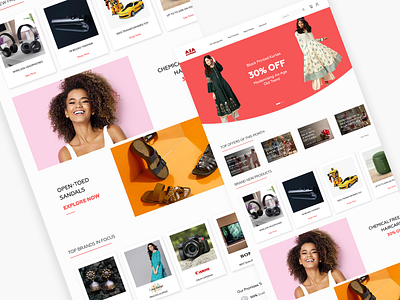 eCommerce Website banner card ui design ecommerce design ecommerce website design flat graphicdesign home page design shopping shopping website uidesign uiuxdesigner webiste design website ui