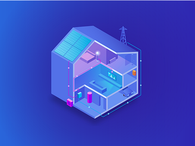 isometric eco home ecology illustration isometric vector