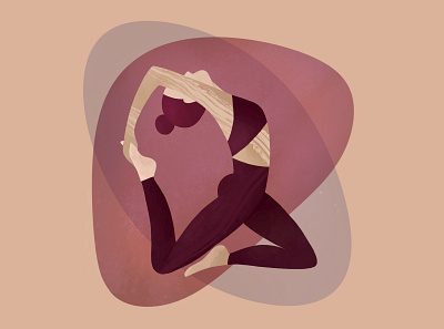 asana girl illustration ipad procreate yoga