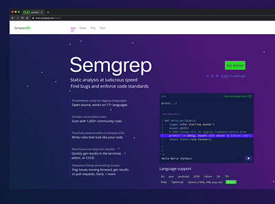 semgrep.dev website app branding design illustration r2c semgrep typography ui ux web