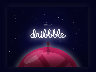 Hello Dribbble! debut dribbble first hallo illustration planet