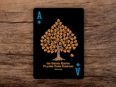 Lumberjacks Ace of Spades ace of spades illustration leaves lumberjack playing cards tree