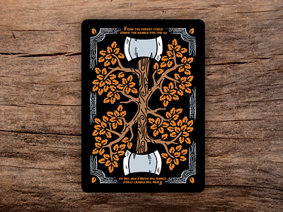 Lumberjacks - Back design ax illustration leaves lumberjack playing card tree