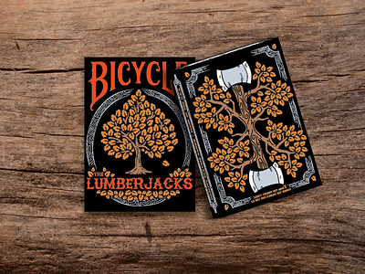 Lumberjack Tuck Box bicycle box illustration lumberjack playing cards