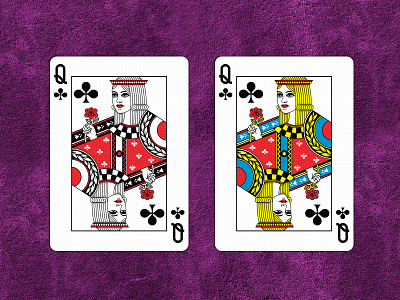 Queen of Clubs cards clubs flower line art playing cards queen