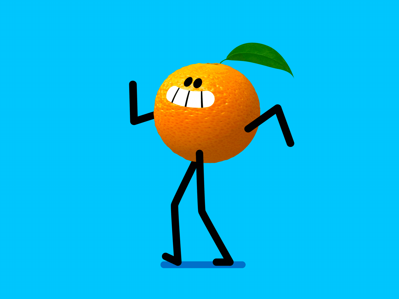 Exercise and Vitamin C 2d after effects aftereffects bouncy character cycle design illustration illustrator loop orange vector walk walkcycle