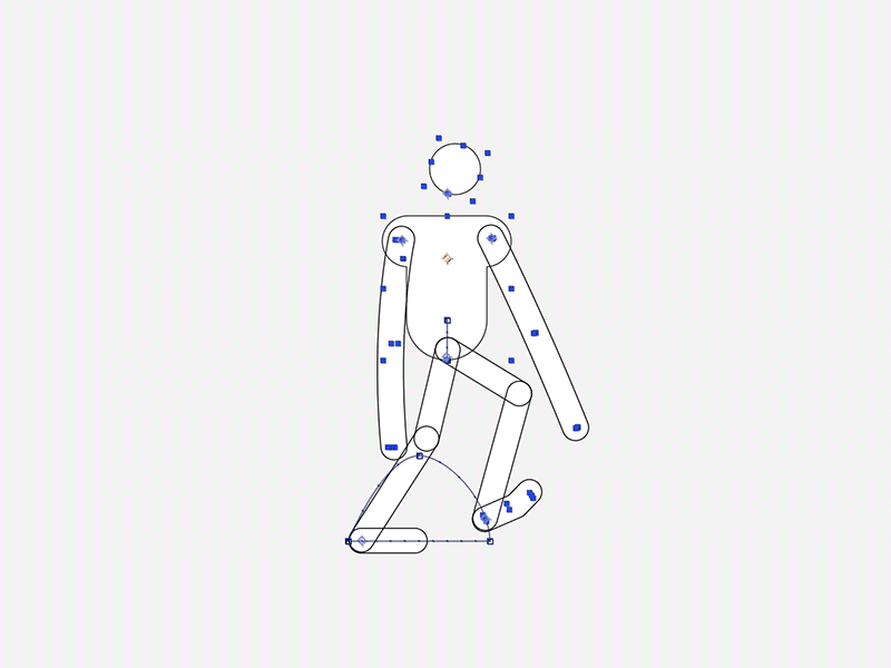 Walkin cycle gif loop vector walk