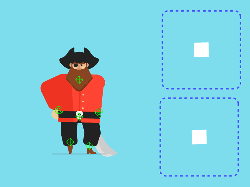 Pirate test rig rig pirate character design 2d sliders joysticks duik