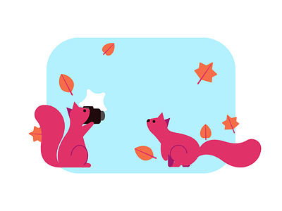 Autumn is here 2d autumn illustration squirrel vector