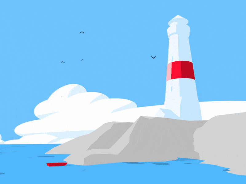 Lighthouse c4d illuatration illustration lighthouse loop ocean sea sketchandtoon