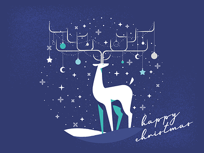 A Very Festive Reindeer 2d christmas decorations deer design illustration reindeer snow snowglobe vector xmas