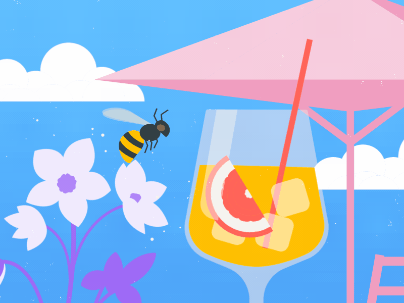 Waspy 2d after effects aftereffects bee character cycle design duik illustration illustrator loop rig spring summer vector wasp
