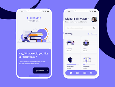 Online Courses App adobe xd design mobile app mobile ui ui ux