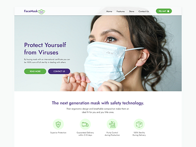 FaceMask - Product Landing Page adobe xd ui ux webdesign website website design