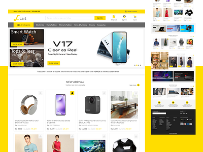 E-commerce Store - F cart adobe xd ecommerce design shopping cart ui ux web design website website design