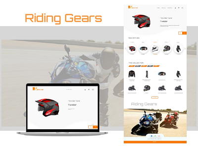 Riding Gears Online Shopping Cart adobe xd