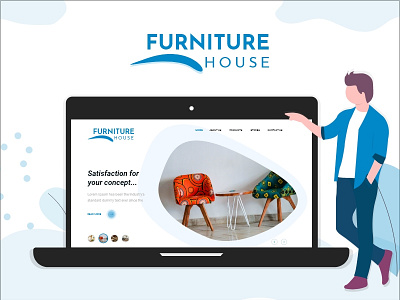 Furniture House - banner UI adobe xd design logo typography ui ux vector web