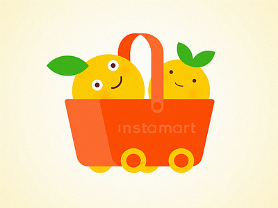 Illustration for mailing. Oranges In Cart design flat illustration mailing vector