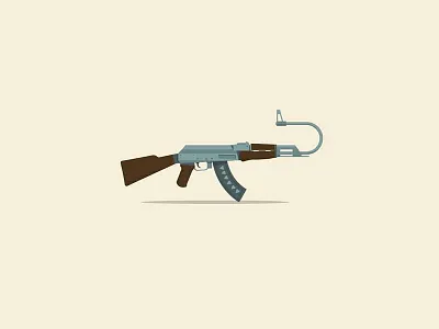 K ak47 branding design digital flat graphic guns hope icon illustration self love vector